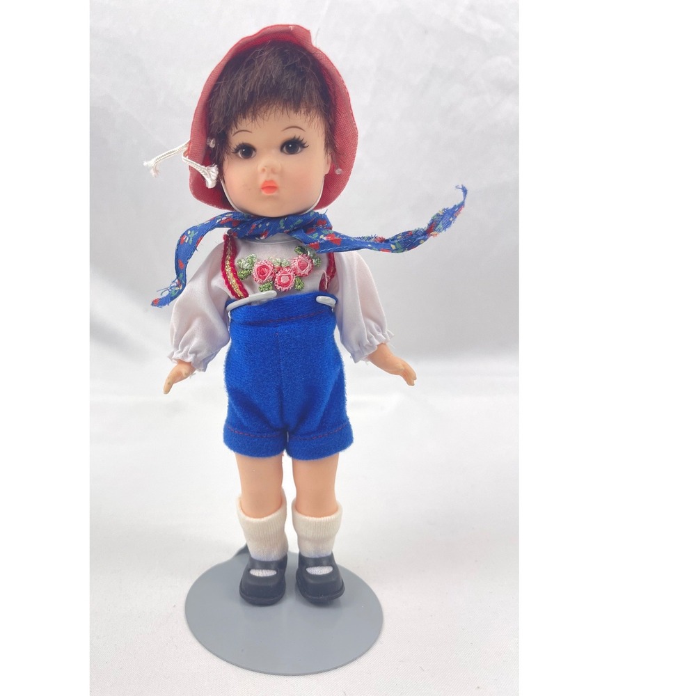 Vintage Vogue Ginny Austrian Male Doll Traditional Outfit Red Hat Blue